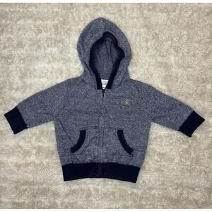 baby GAP classic blue cotton heather full zip hoodie/hooded jacket Size 3-6M
